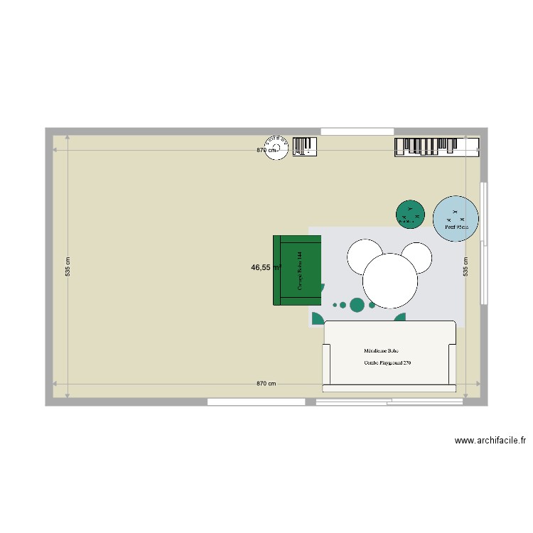 Elodie 10. Plan de 1 pièce et 47 m2