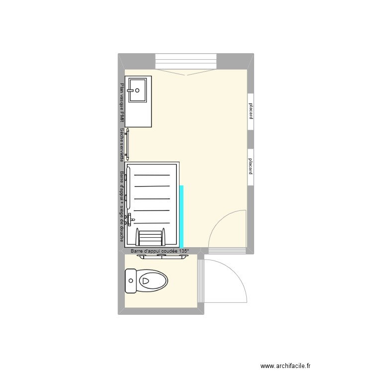 FENAUX projet. Plan de 2 pièces et 7 m2