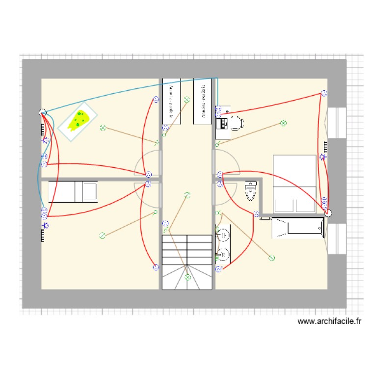 Electricité Comble. Plan de 0 pièce et 0 m2