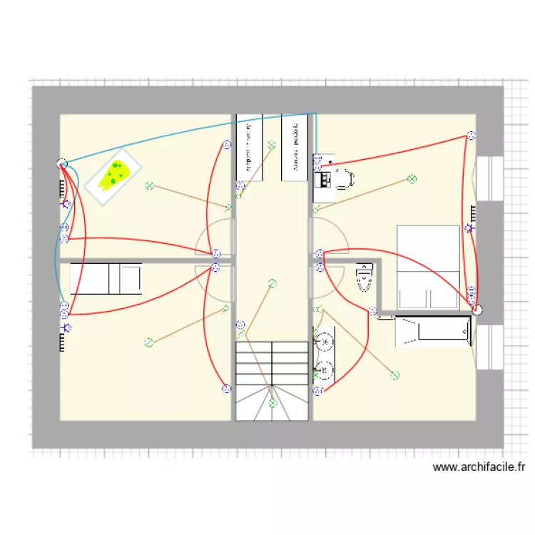 Electricit&eacute; Comble. Plan de 
