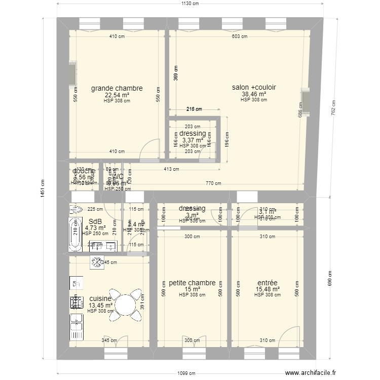 Lacroix. Plan de 12 pièces et 124 m2