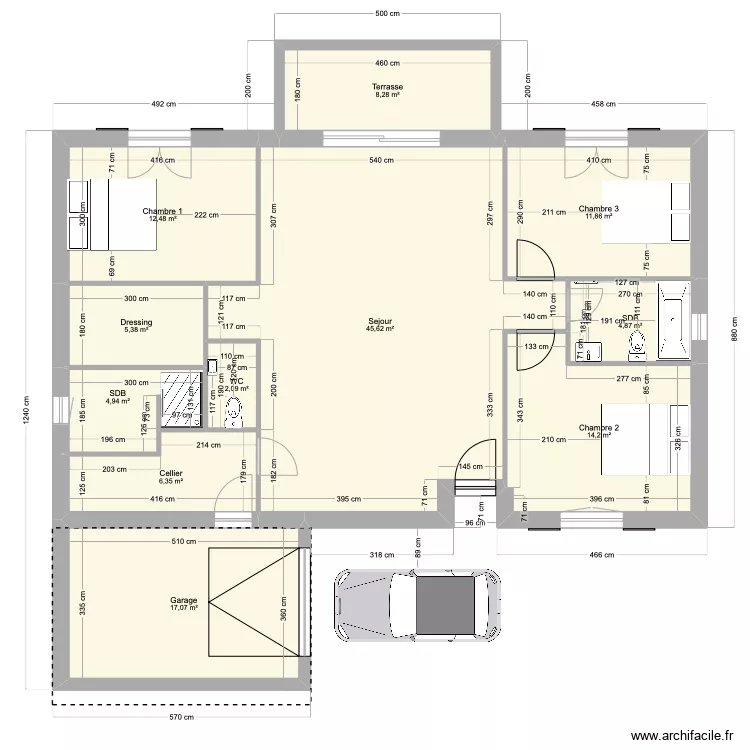 Maud avec garage. Plan de 