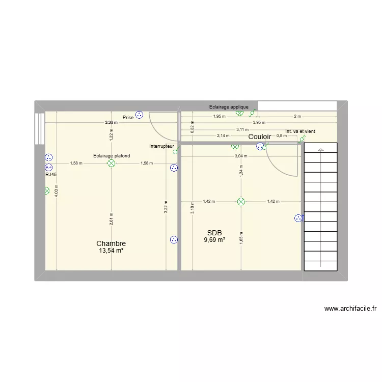 étage extension. Plan de 3 et 29 m² étage extension. Plan de 3 et 29 m²