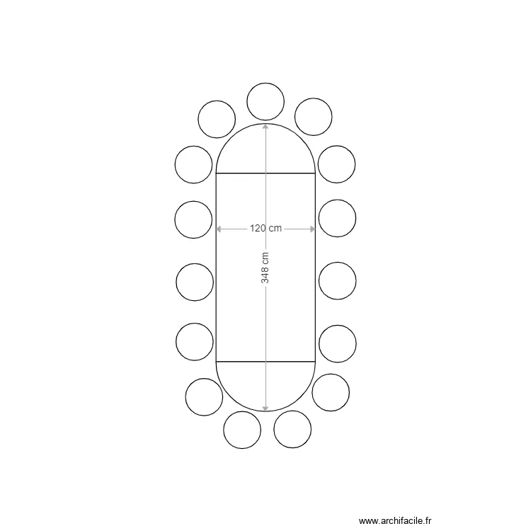 15 couverts. Plan de 