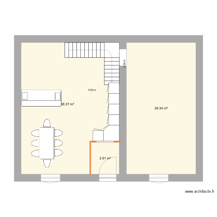 LOCATION DU BONHEUR INTERIEUR BAS ESCALIER. Plan de 0 pièce et 0 m2