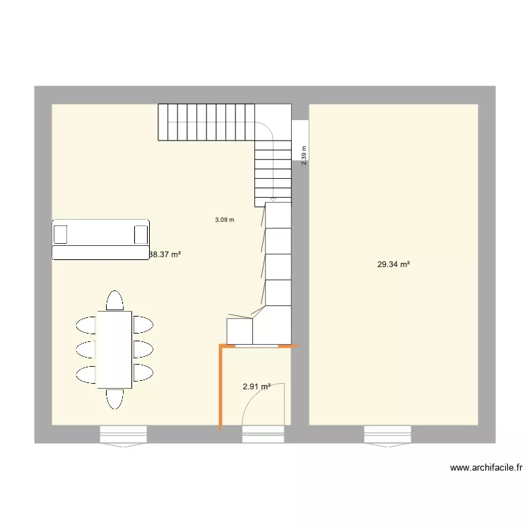 LOCATION DU BONHEUR INTERIEUR BAS ESCALIER. Plan de 