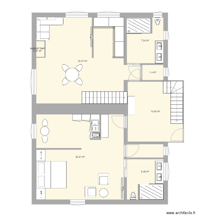 K ET N 2  nic mag 1etage. Plan de 0 pièce et 0 m2