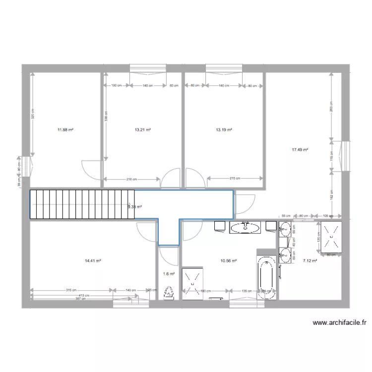 etage complet vide 2. Plan de 