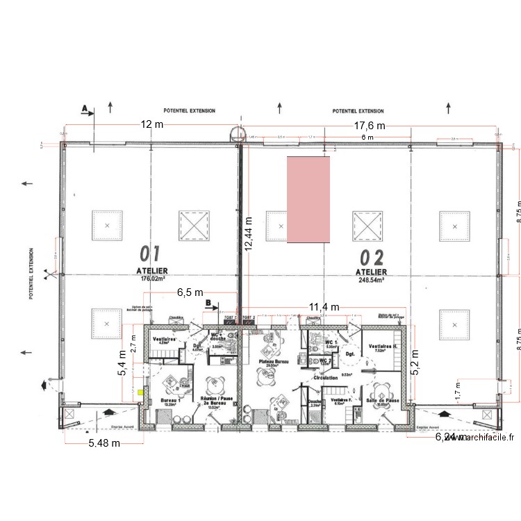 Batiment Relais. Plan de 0 pièce et 0 m2