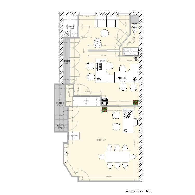 lilou plan amménagement agence V2. Plan de 0 pièce et 0 m2