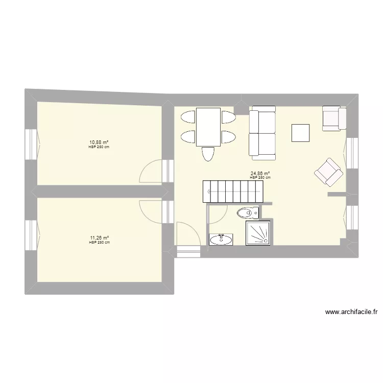 gatou bas meubl&eacute;. Plan de 