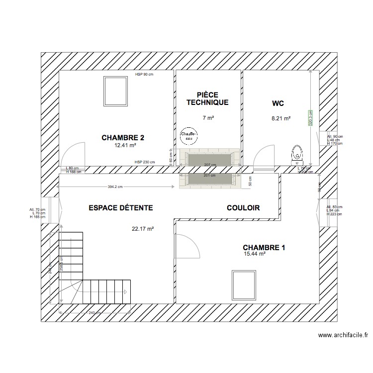 étage Préchac. Plan de 0 pièce et 0 m2