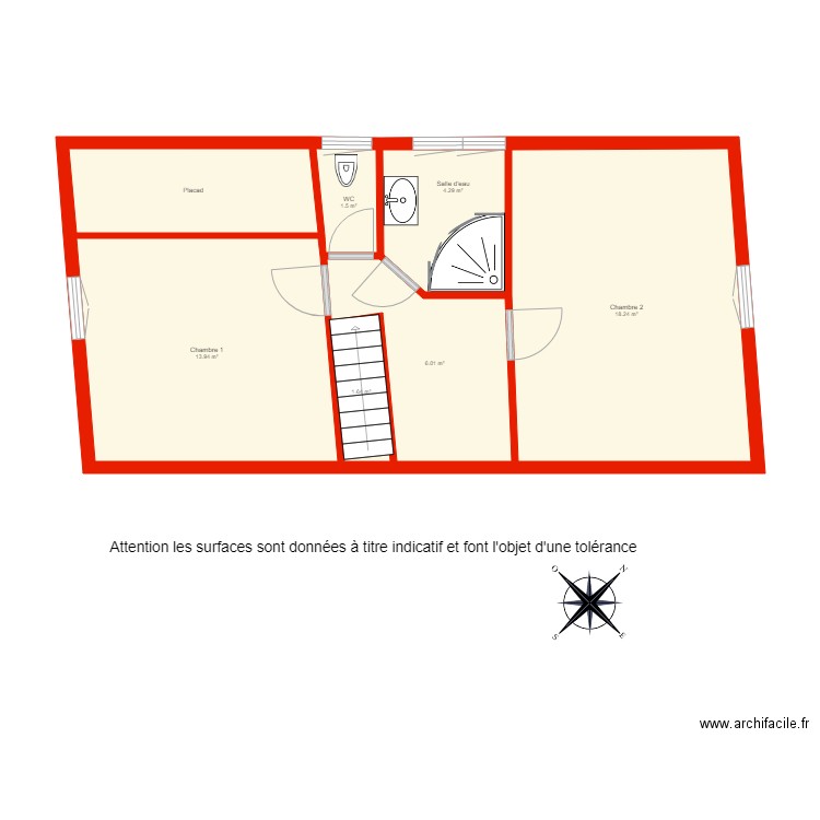 BI 3268 2e étage non côté. Plan de 0 pièce et 0 m2