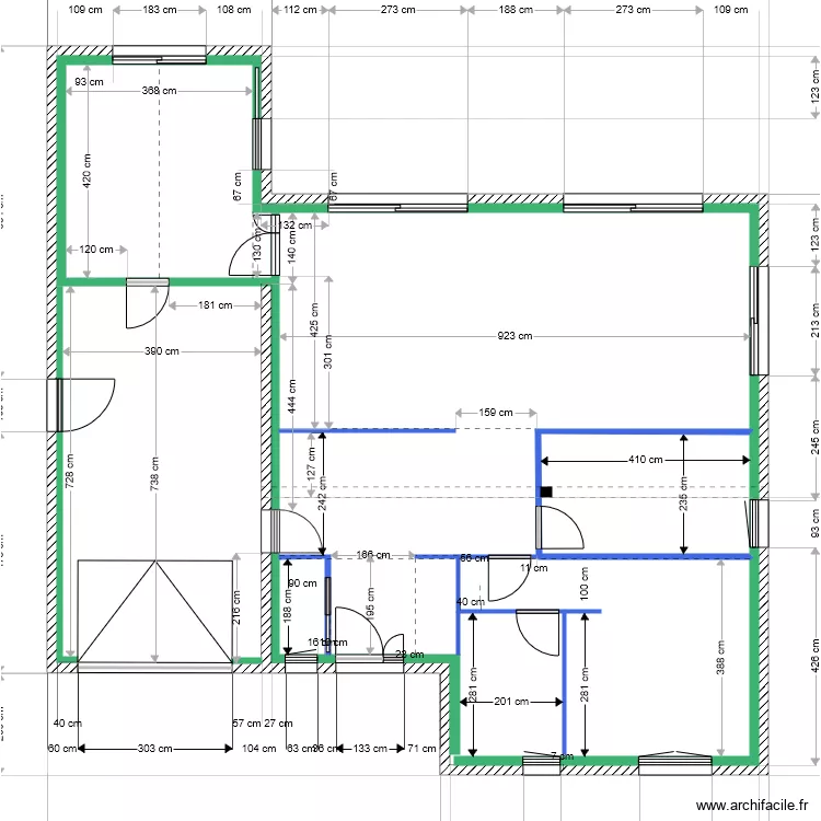 Bourgenay RDC cotes relevees. Plan de 