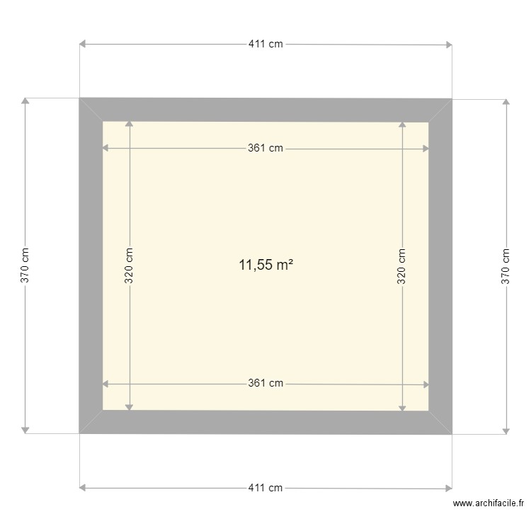 Extension 1. Plan de 1 pièce et 12 m2