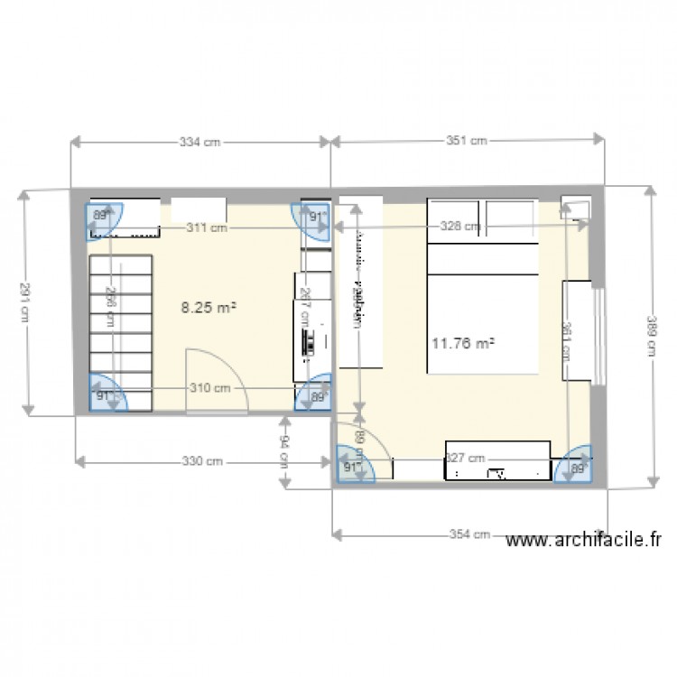 Chambre à Loulou et Bureau. Plan de 0 pièce et 0 m2
