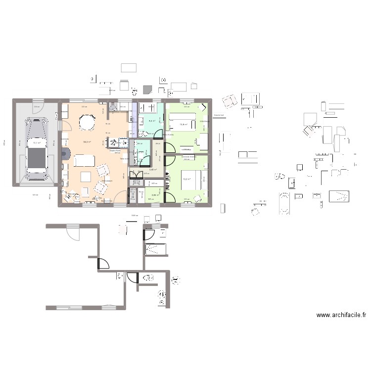 HOME 2. Plan de 10 pièces et 87 m2
