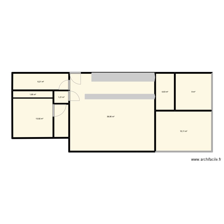 bungalow. Plan de 8 pièces et 91 m2