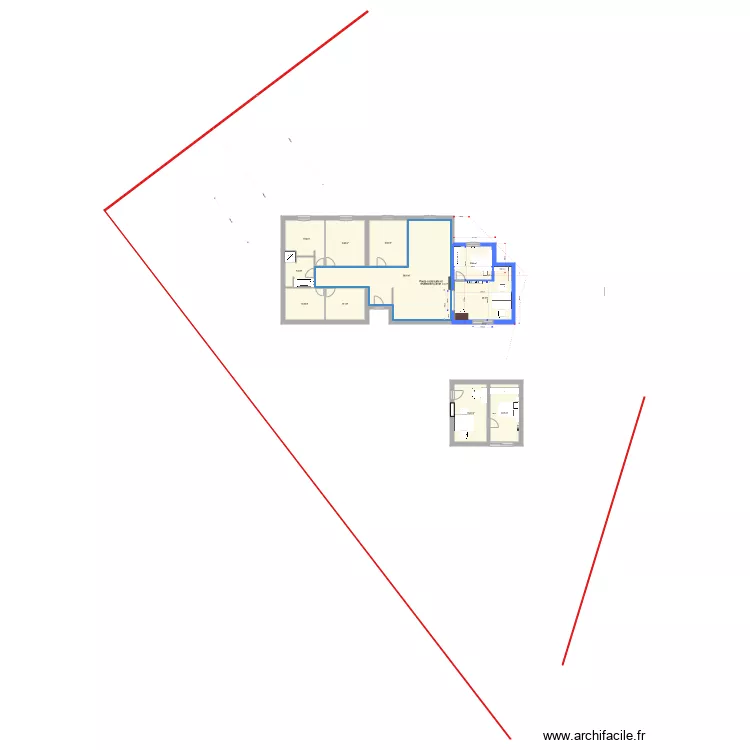 limite 3m plan archi adapt&eacute; renfoncement. Plan de 