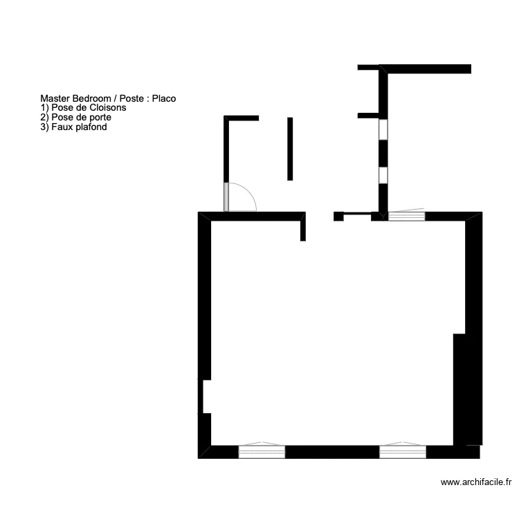Master BedRoom (sans cloison). Plan de 