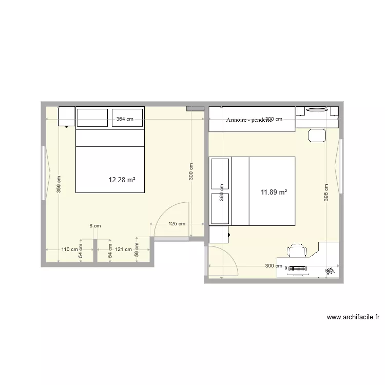 chambres filles. Plan de 