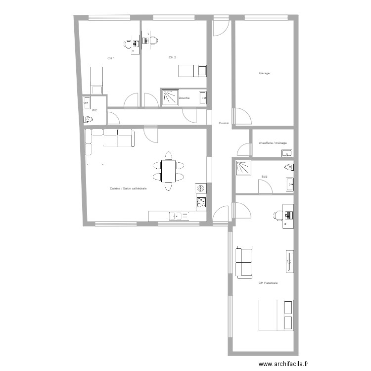 Projet locatif Cusset V2 DP. Plan de 0 pièce et 0 m2