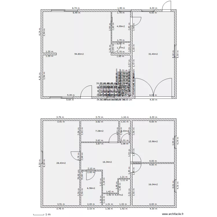 maison etage. Plan de maison etage. Plan de