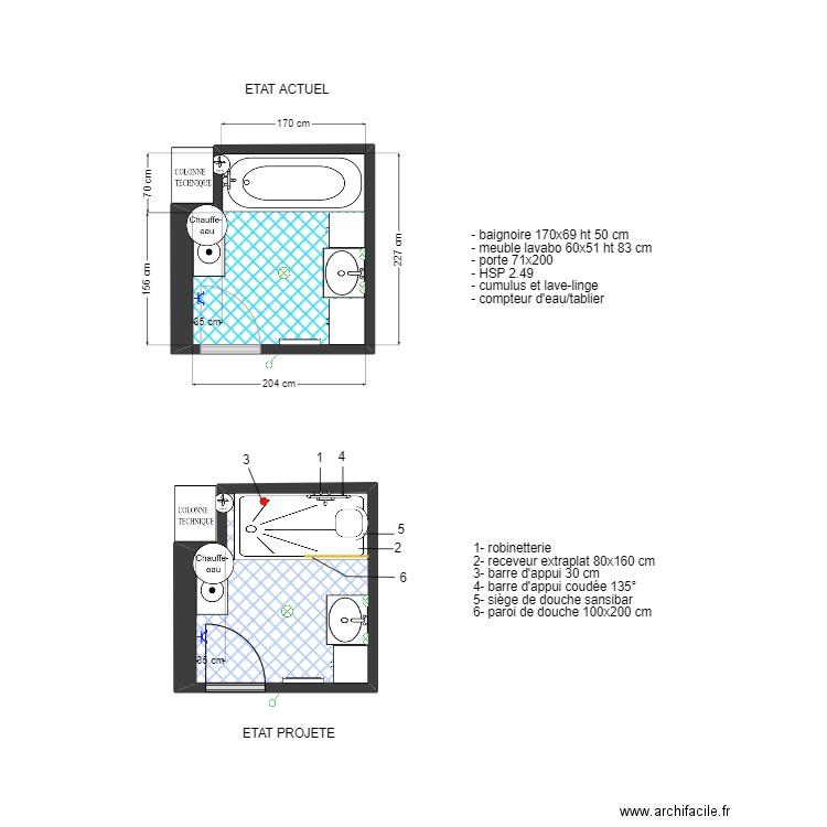 APA BERNASCONI. Plan de 2 pièces et 9 m2