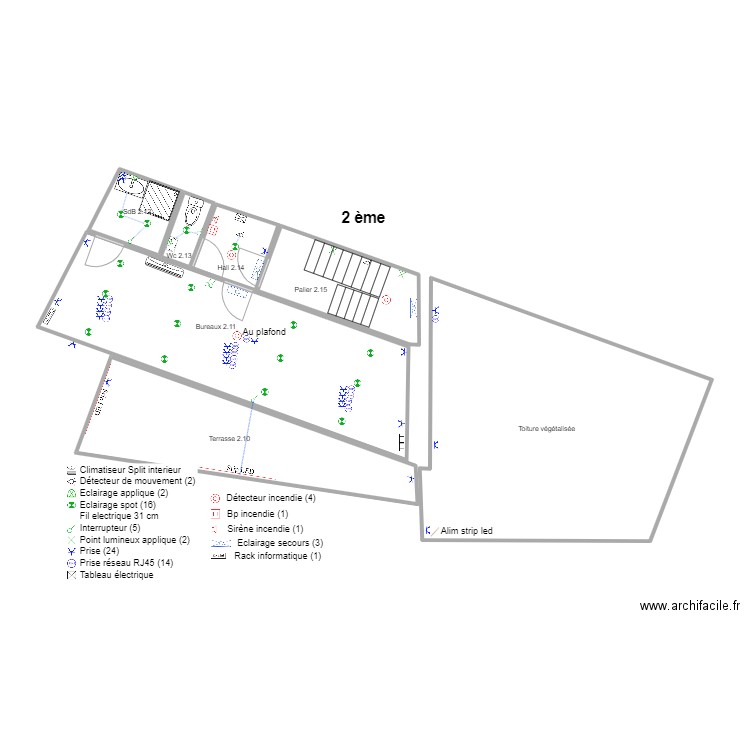 2 eme ecurie Lismonde. Plan de 7 pièces et 95 m2