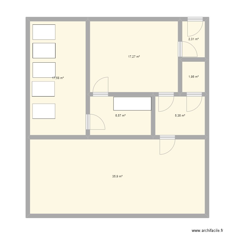 marrakech. Plan de 7 pièces et 87 m2