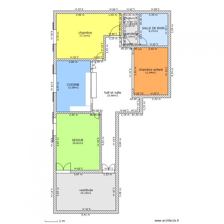 plan remanie avec cage esc. Plan de 0 pièce et 0 m2