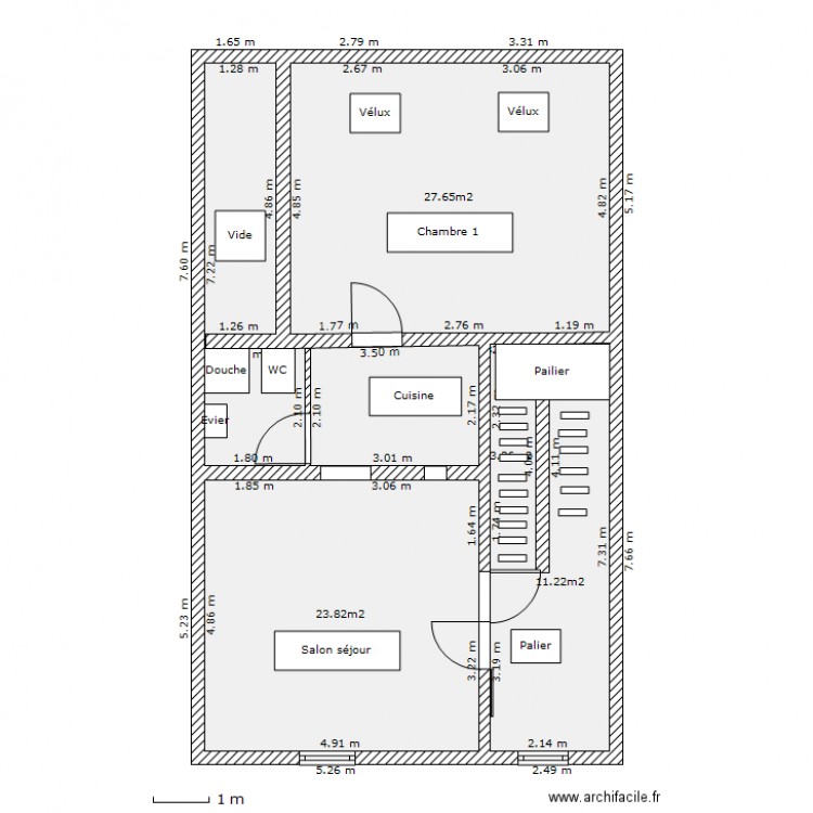 plan appartement 83 m2