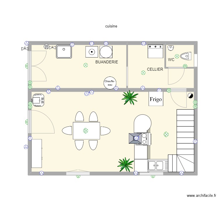 CUISINE BUANDERIE. Plan de 0 pièce et 0 m2