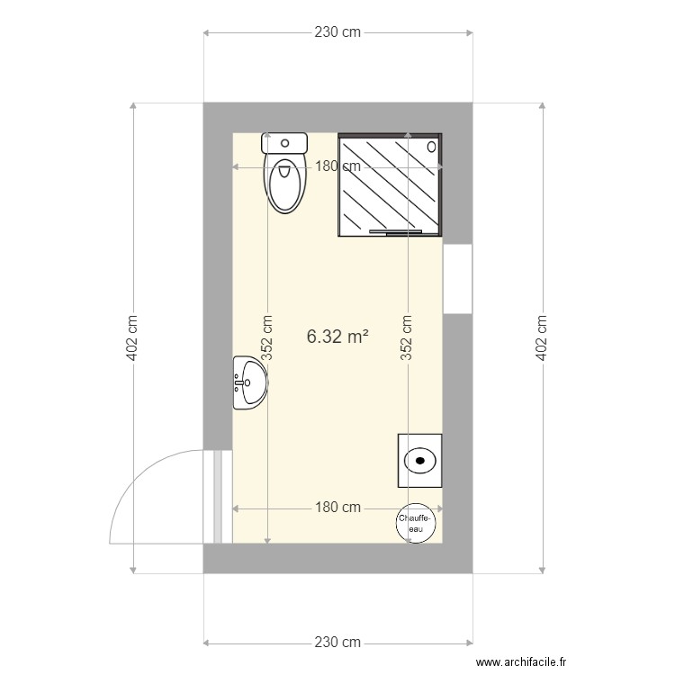 Toilette 1. Plan de 0 pièce et 0 m2