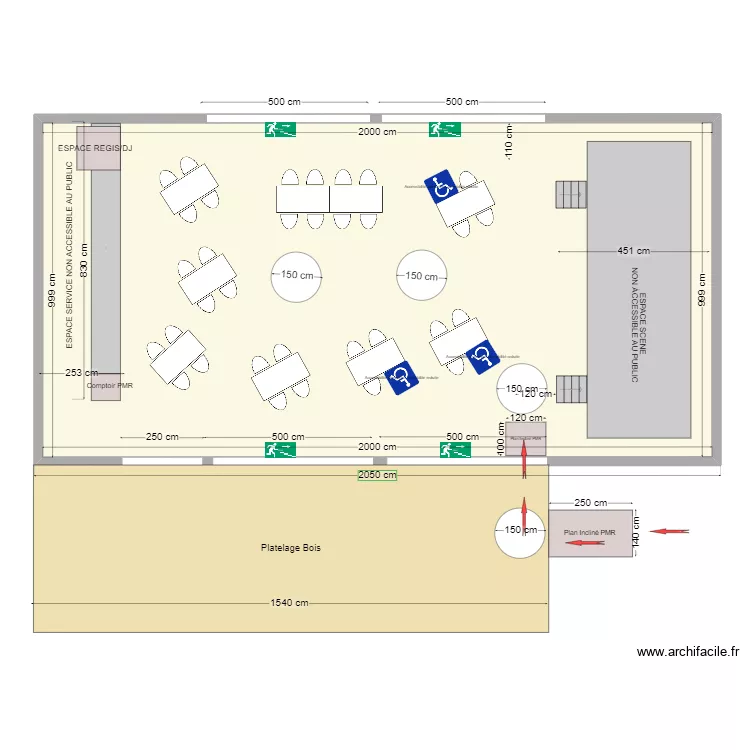 CHAPITEAU MONT PLAGE TYPE P II ACCESS. Plan de 