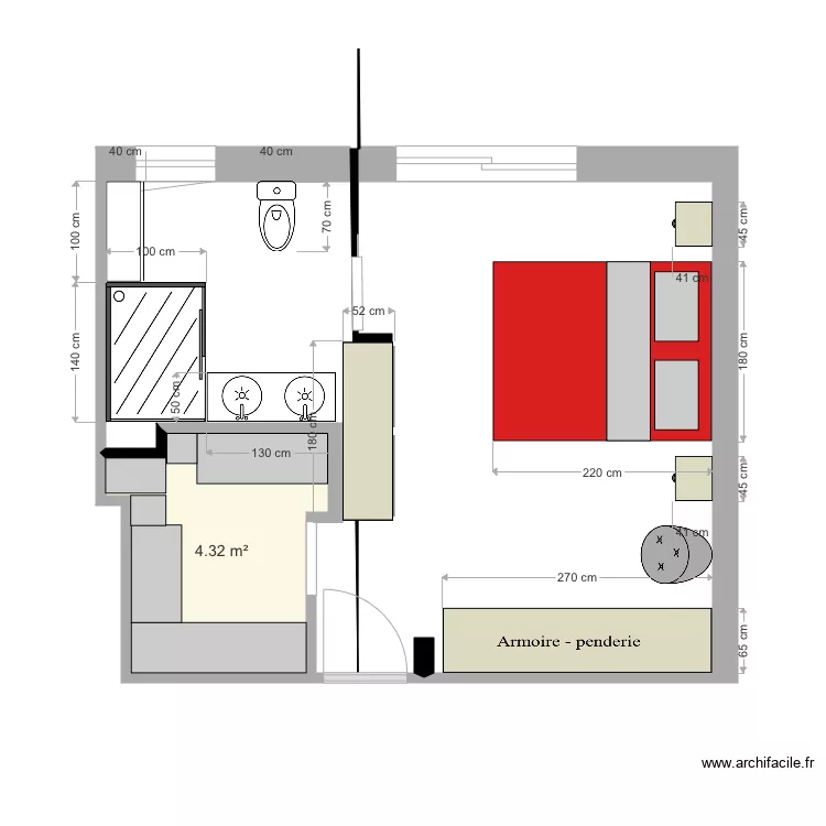 Chambre. Plan de 