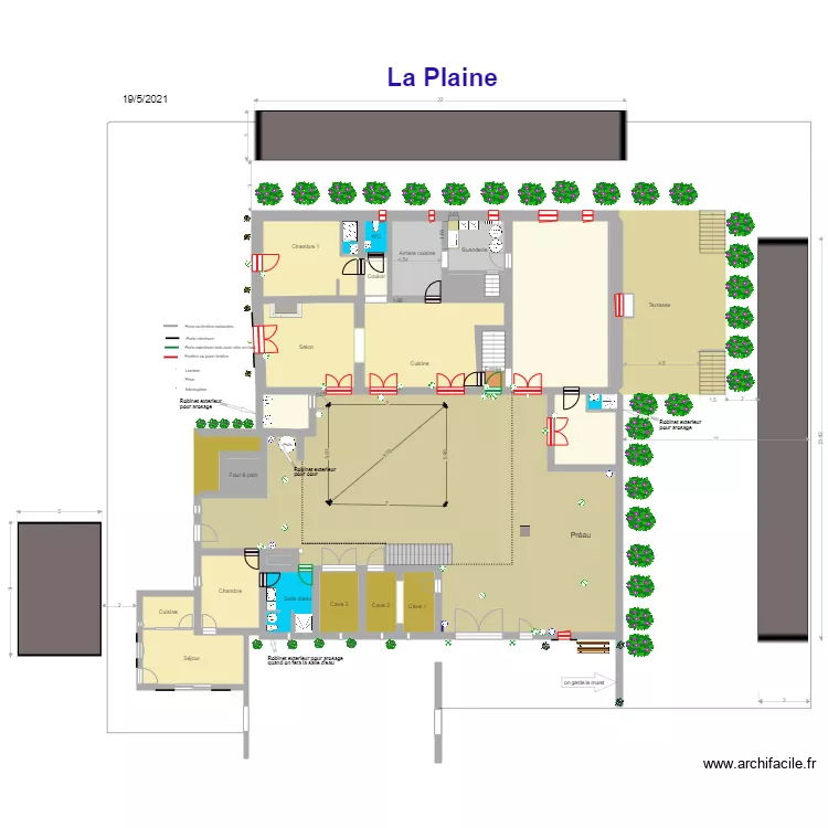 La  plaine  cour V2. Plan de 