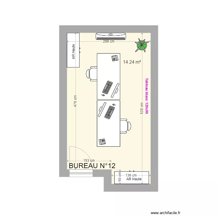 Bureau 12. Plan de 