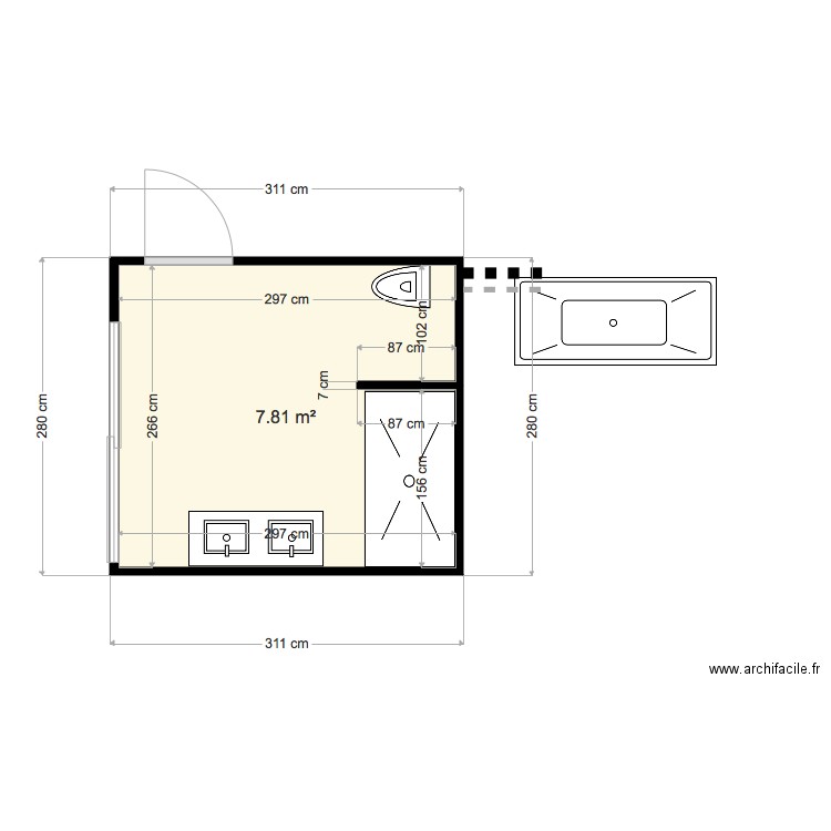 SDB PARENT UNIVERSITE. Plan de 0 pièce et 0 m2