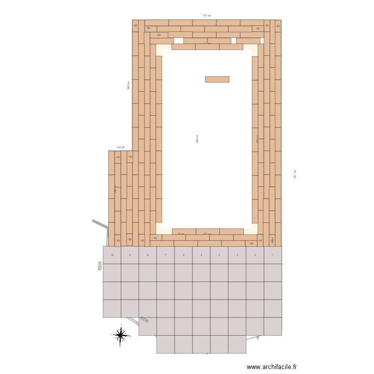 terrasse 3 0. Plan de 0 pièce et 0 m2