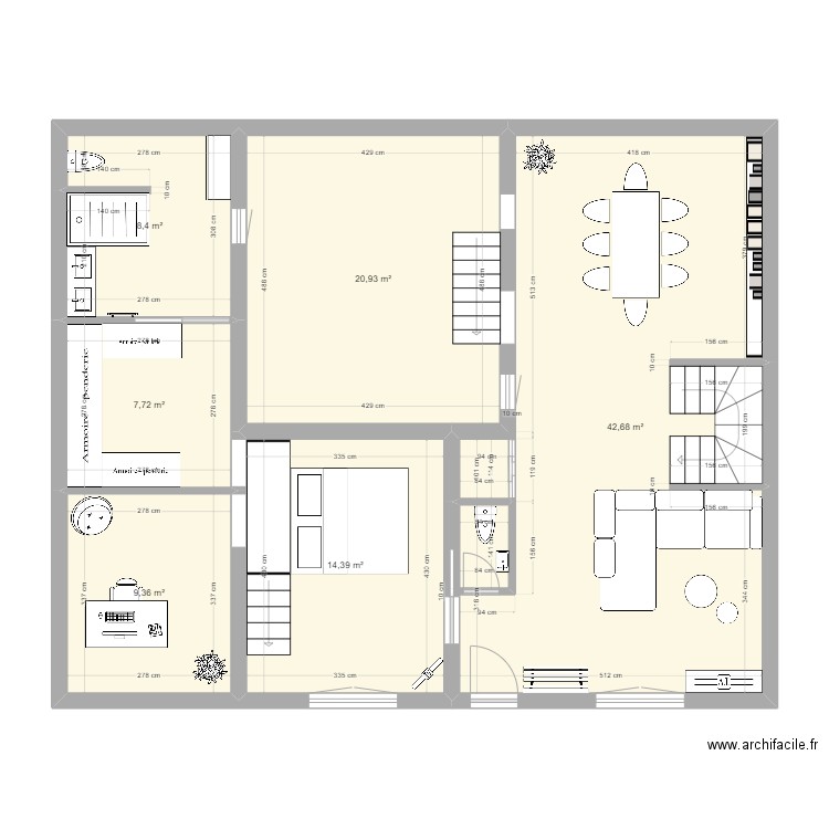 RDC haut futur. Plan de 0 pièce et 0 m2