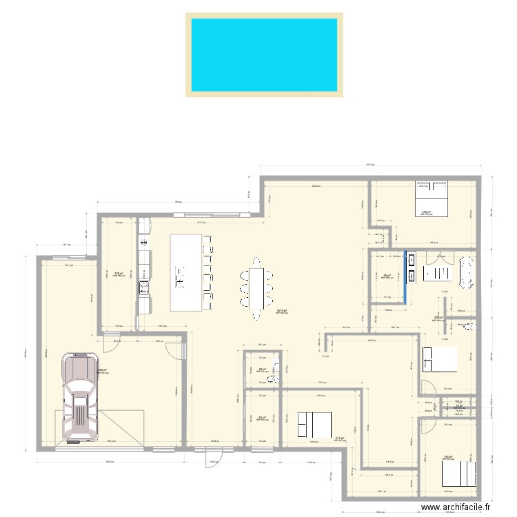 Maison Charles. Plan de 11 pièces et 323 m2