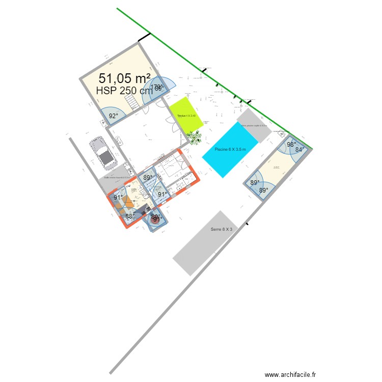 extension projet10 avec plan cadastre. Plan de 0 pièce et 0 m2