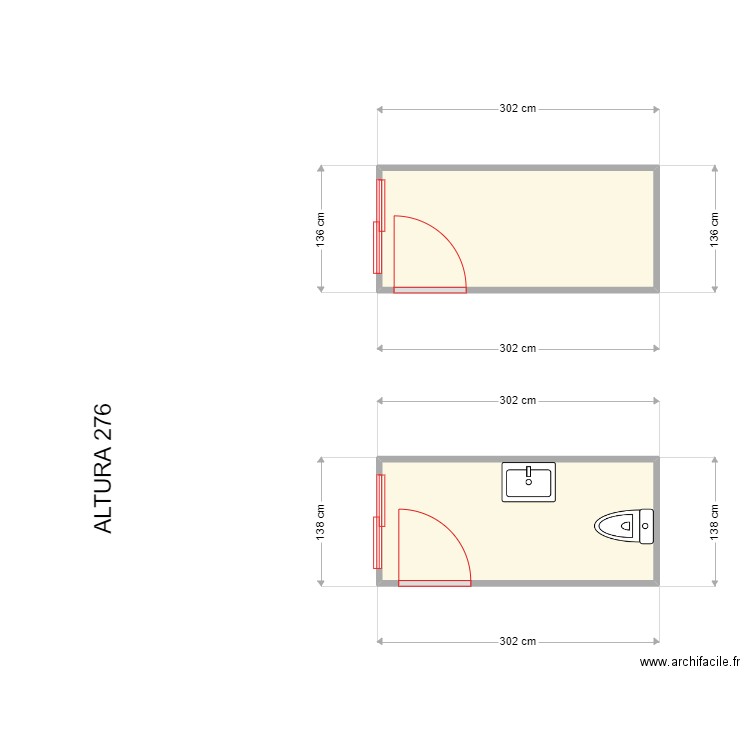 MARIA ROJAS BAÑO PLANTA BAJA. Plan de 2 pièces et 7 m2