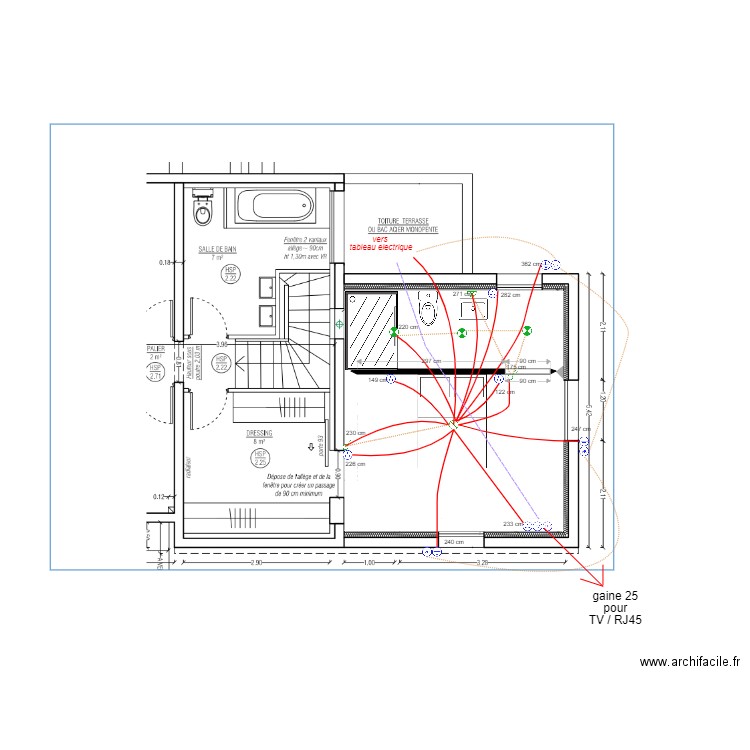 villecrenes Mahonias etage. Plan de 2 pièces et 16 m2