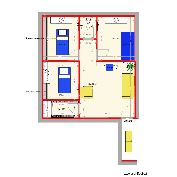 nvx esth&eacute;tique . Plan de 0 pièce et 0 m2