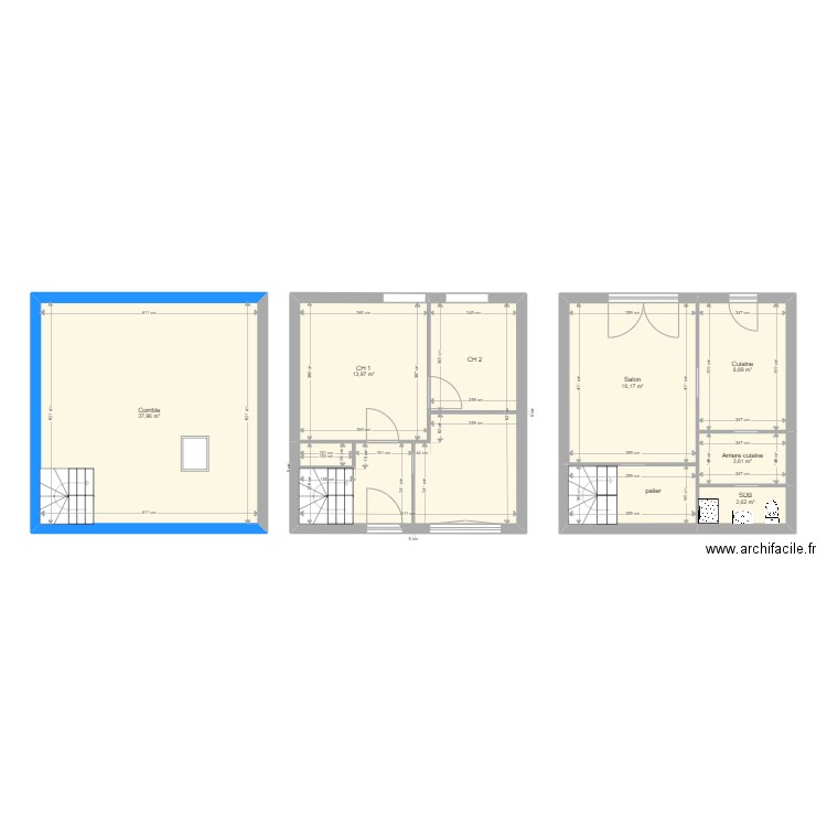 Joseph Tahet Origine. Plan de 8 pièces et 112 m2