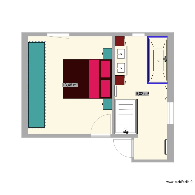 Salle de Bain Andy03. Plan de 0 pièce et 0 m2