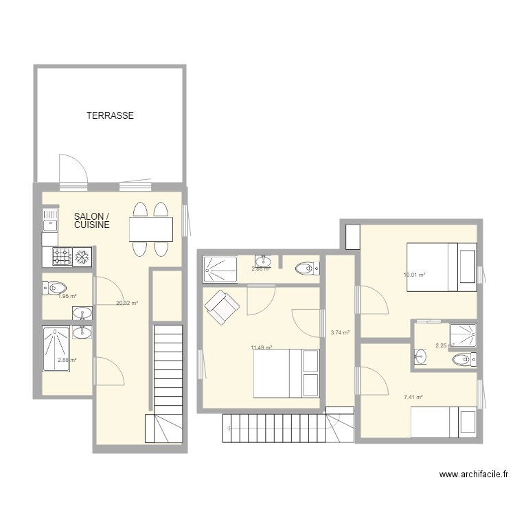 Gite MONET avec 2 SD. Plan de 0 pièce et 0 m2