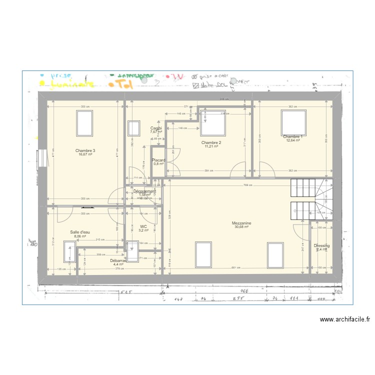 Rénovation Maison. Plan de 11 pièces et 99 m2